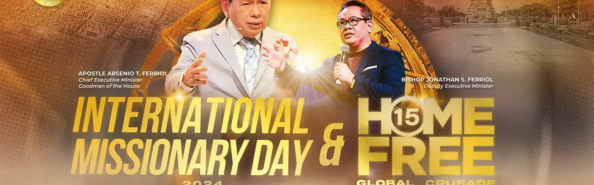 "Participants at the International Missionary Day and Home Free Global Crusade: Christ the Peacemaker Tour, united in worship and prayer for global outreach and peace."