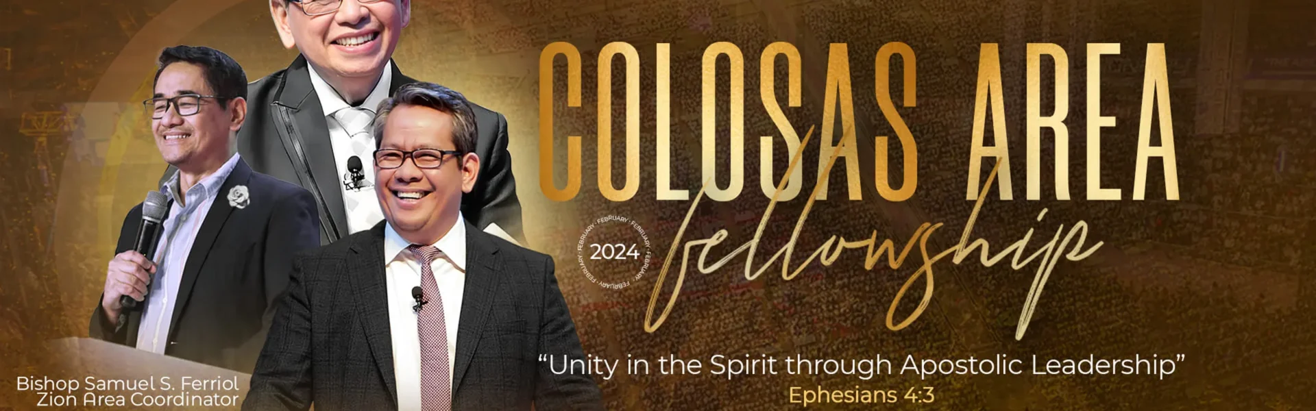 "Believers gathering at the Colosas Area Fellowship, united in worship and learning under apostolic leadership, focused on unity and spiritual growth."