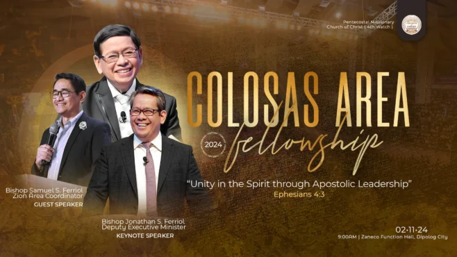 "Believers gathering at the Colosas Area Fellowship, united in worship and learning under apostolic leadership, focused on unity and spiritual growth."