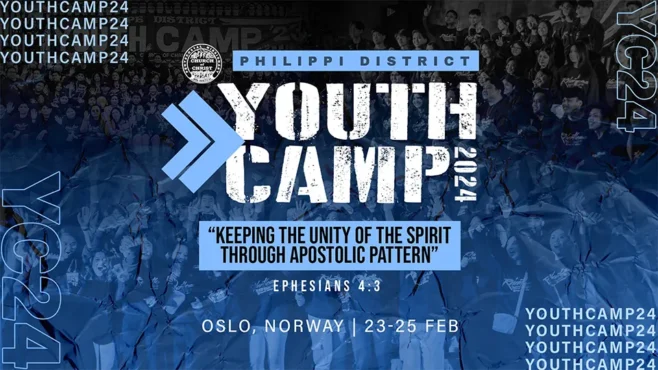 "Young believers at the Philippi District Youth Camp 2024, united in worship, prayer, and spiritual growth, responding to a call for unity."