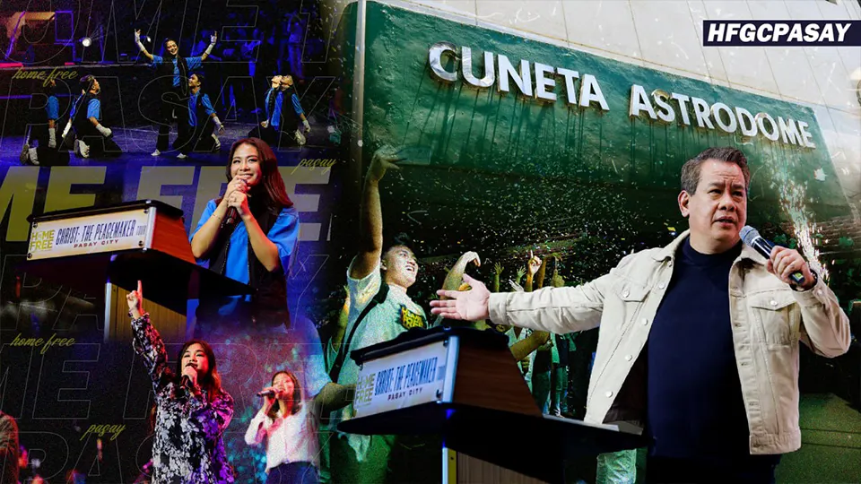 "Participants at the Home Free Global Crusade 15 reaching its peak at the Cuneta Astrodome, experiencing powerful worship, prayer, and spiritual transformation."