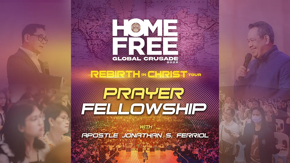 "Believers from around the world gathered for the Home Free Global Crusade 2025: Rebirth in Christ Prayer Fellowship, united in prayer and spiritual renewal."
