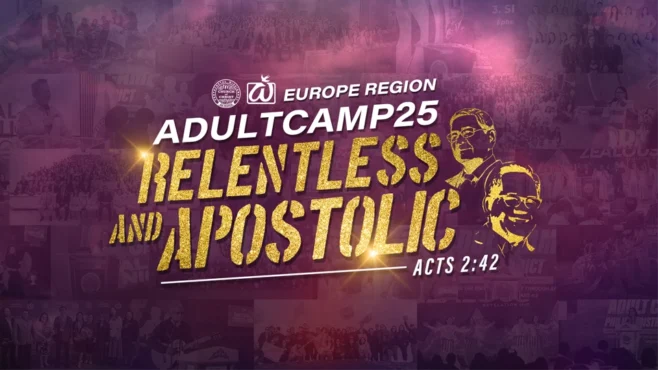 "Europe Adult Camp 2025 attendees gathered for a powerful time of worship, teaching, and spiritual renewal in Berlin, Germany, under the theme 'Relentless Faith and Resurrection Power.'"