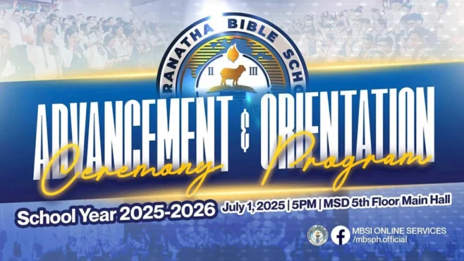 Students and faculty of Maranatha Bible School International (MBSI) participate in the first-ever Advancement Ceremony and Orientation Program for the 2025 academic year.