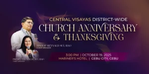 Believers at the Central Visayas Anniversary and Thanksgiving 2025 in Cebu worship in unity during the PMCC (4th Watch) celebration.