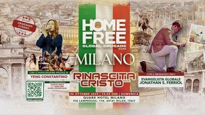 Home Free Global Crusade 2025 Milan worship gathering at Quark Hotel Milano